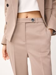 Mink Brown Tailored Twill Straight Leg Trousers - Image 3 of 6