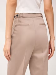Mink Brown Tailored Twill Straight Leg Trousers - Image 4 of 6
