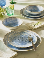 12 Piece Blue Salcombe Speckle Glazed Dinner Set - Image 2 of 5
