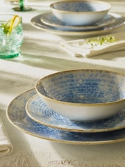 12 Piece Blue Salcombe Speckle Glazed Dinner Set - Image 3 of 5