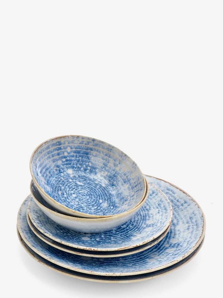 12 Piece Blue Salcombe Speckle Glazed Dinner Set - Image 5 of 5