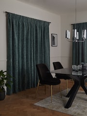 Green Next Multi Chenille Pencil Pleat Lined Curtains - Image 3 of 6