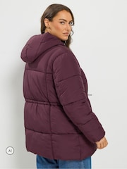Yours Curve Red Short Padded Jacket - Image 3 of 7