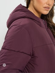 Yours Curve Red Short Padded Jacket - Image 5 of 7