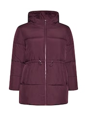 Yours Curve Red Short Padded Jacket - Image 6 of 7