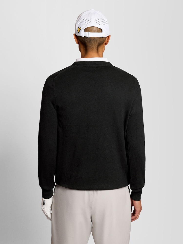 Lyle & Scott Black Golf V-Neck Pullover Jumper - Image 2 of 6 Lyle & Scott Black Golf V-Neck Pullover Jumper - Image 2 of 6