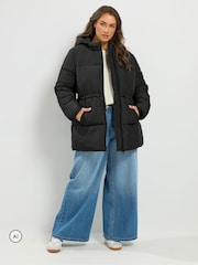 Yours Curve Black Short Padded Jacket - Image 2 of 7