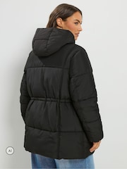 Yours Curve Black Short Padded Jacket - Image 3 of 7