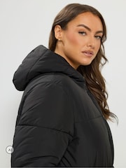 Yours Curve Black Short Padded Jacket - Image 5 of 7
