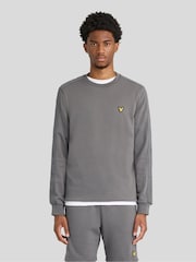 Серый - Lyle & Scott Жаккардовый джемпер с круглым вырезом - Изображение 1 6