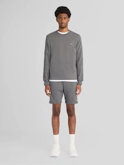 Серый - Lyle & Scott Жаккардовый джемпер с круглым вырезом - Изображение 4 6