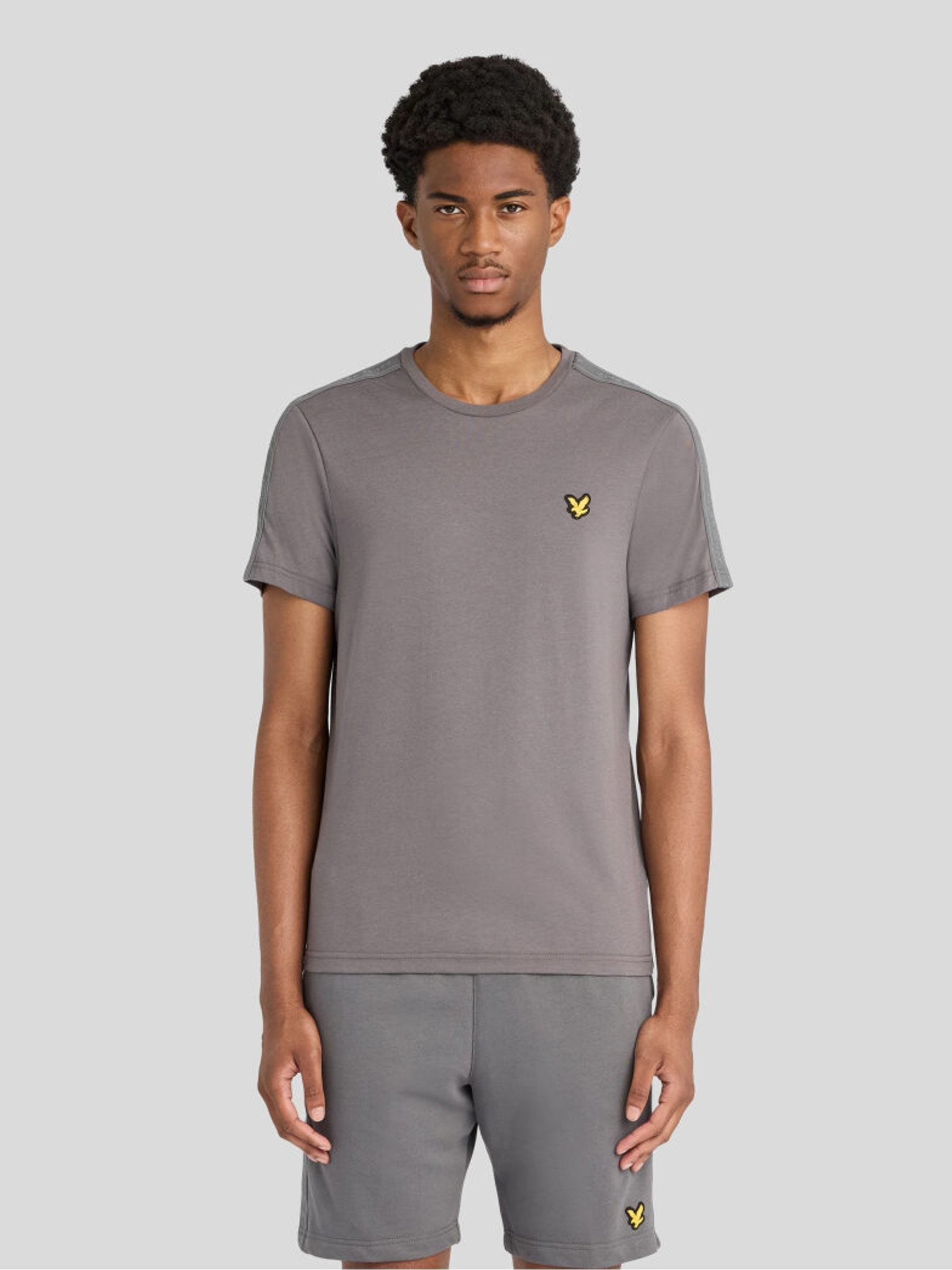 Lyle & Scott Men's Gris T-Shirt Jacquard Tape - Image 2