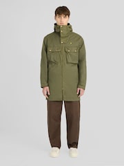 Lyle & Scott Green Waxed Guard Parka Jacket - Image 2 of 6