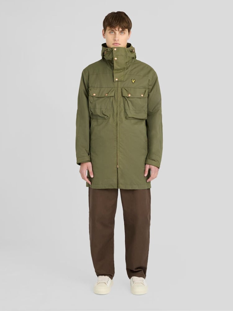 Lyle & Scott Green Waxed Guard Parka Jacket - Image 2 of 6