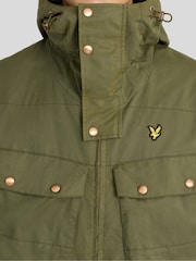 Lyle & Scott Green Waxed Guard Parka Jacket - Image 3 of 6
