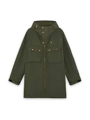 Lyle & Scott Green Waxed Guard Parka Jacket - Image 5 of 6