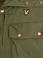 Lyle & Scott Green Waxed Guard Parka Jacket - Image 6 of 6