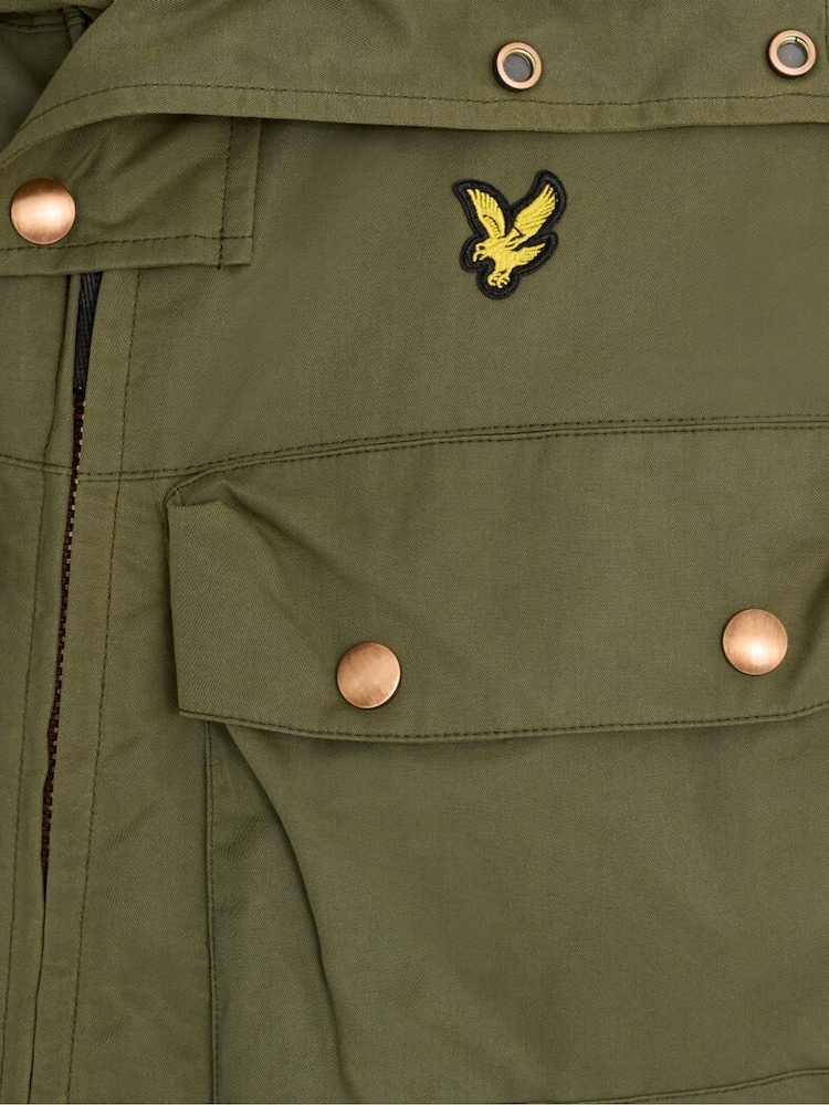 Lyle & Scott Green Waxed Guard Parka Jacket - Image 6 of 6
