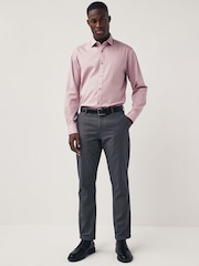 Charcoal Grey Slim Smart Textured Chino Trousers - Image 2 of 11