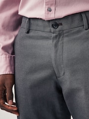 Charcoal Grey Slim Smart Textured Chino Trousers - Image 5 of 11