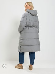 Grå - Yours Curve Longline Puffer kappa - Bild 3 av 6