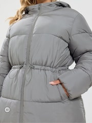 Grå - Yours Curve Longline Puffer kappa - Bild 4 av 6