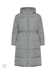 Grå - Yours Curve Longline Puffer kappa - Bild 5 av 6