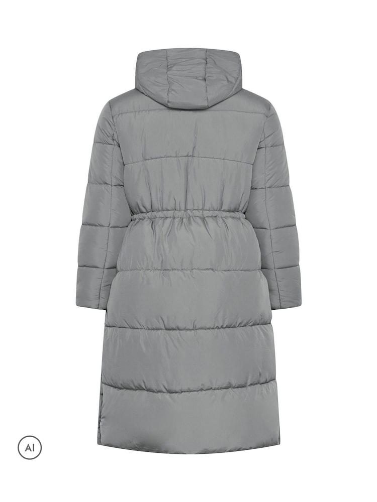 Grå - Yours Curve Longline Puffer kappa - Bild 6 av 6