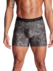 Under Armour Gun Metal Grey Performance Tech Printed Boxers 3 Pack - Image 1 of 3