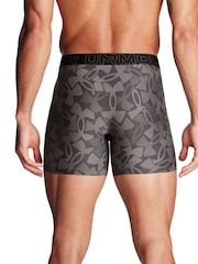 Under Armour Gun Metal Grey Performance Tech Printed Boxers 3 Pack - Image 2 of 3