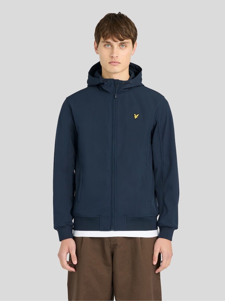 Lyle & Scott Blue Sports Mesh Back Softshell Hoodie - Image 1 of 6 Lyle & Scott Blue Sports Mesh Back Softshell Hoodie - Image 1 of 6