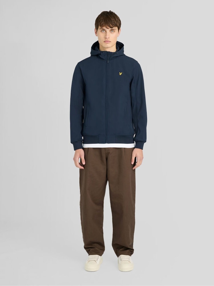 Lyle & Scott Blue Sports Mesh Back Softshell Hoodie - Image 2 of 6 Lyle & Scott Blue Sports Mesh Back Softshell Hoodie - Image 2 of 6