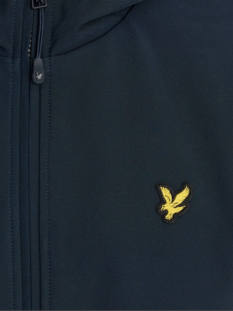 Lyle & Scott Blue Sports Mesh Back Softshell Hoodie - Image 6 of 6 Lyle & Scott Blue Sports Mesh Back Softshell Hoodie - Image 6 of 6