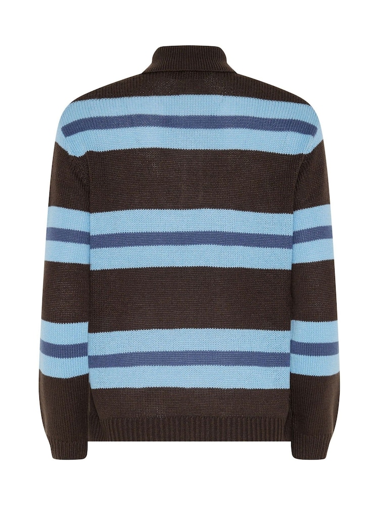 PixieGirl Petite Brown Stripe Polo Jumper - Image 6 of 6 PixieGirl Petite Brown Stripe Polo Jumper - Image 6 of 6