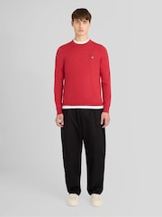 Lyle & Scott Red Cotton Merino Crew Neck Jumper - Image 2 of 6
