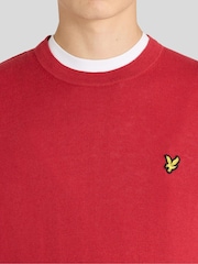 Lyle & Scott Red Cotton Merino Crew Neck Jumper - Image 3 of 6