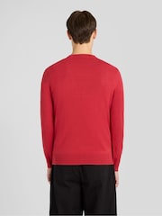 Lyle & Scott Red Cotton Merino Crew Neck Jumper - Image 4 of 6