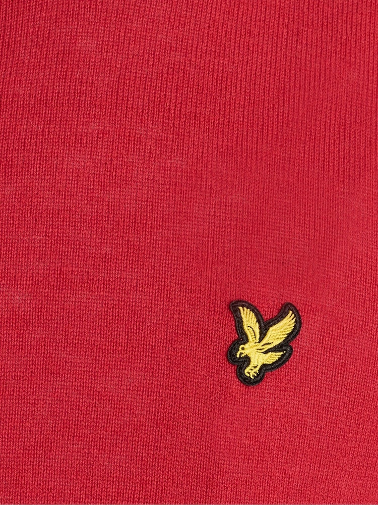 Lyle & Scott Red Cotton Merino Crew Neck Jumper - Image 6 of 6 Lyle & Scott Red Cotton Merino Crew Neck Jumper - Image 6 of 6