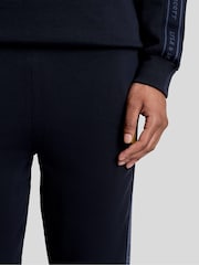 Lyle & Scott Blue Jacquard Tape Joggers - Image 4 of 6