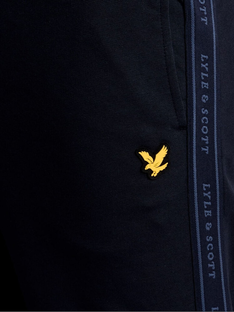 Lyle & Scott Blue Jacquard Tape Joggers - Image 6 of 6 Lyle & Scott Blue Jacquard Tape Joggers - Image 6 of 6