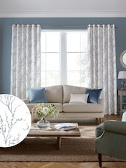 Laura Ashley Blue Pussy Willow Made to Measure Curtains - Image 1 of 9