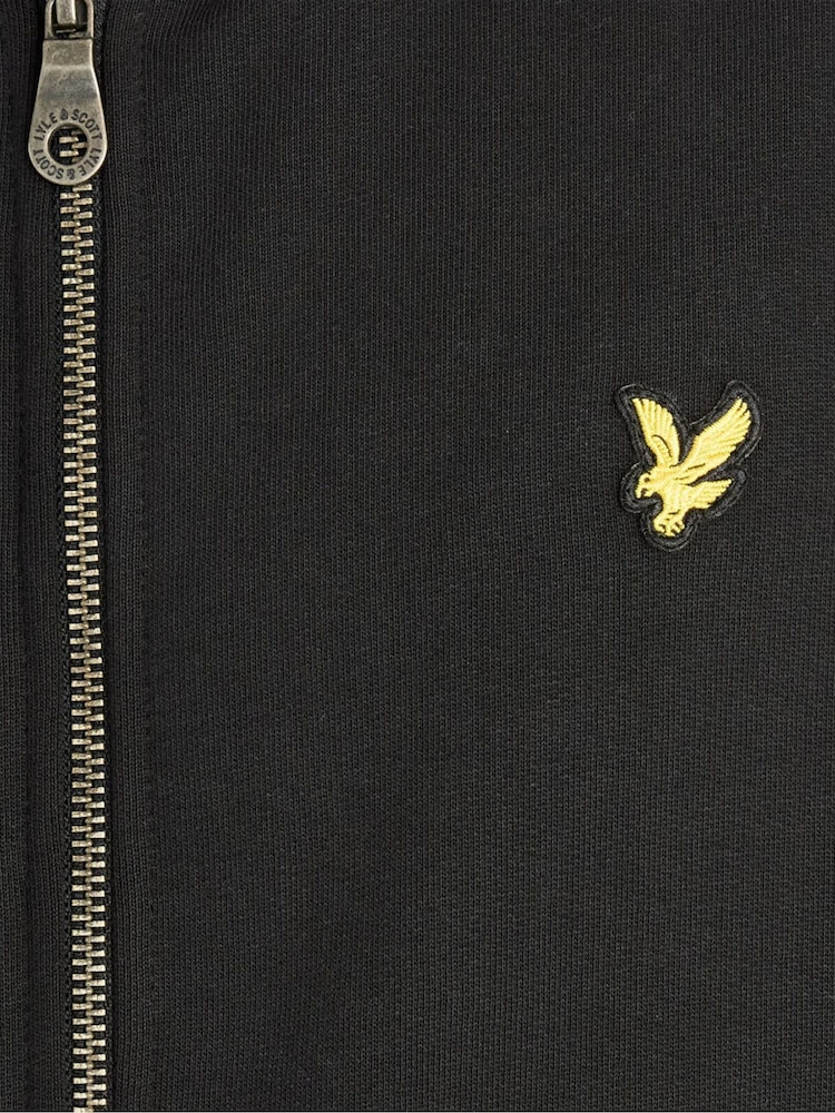 Lyle & Scott Black Heavyweight Loopback Full Zip Hoodie - Image 6 of 6 Lyle & Scott Black Heavyweight Loopback Full Zip Hoodie - Image 6 of 6