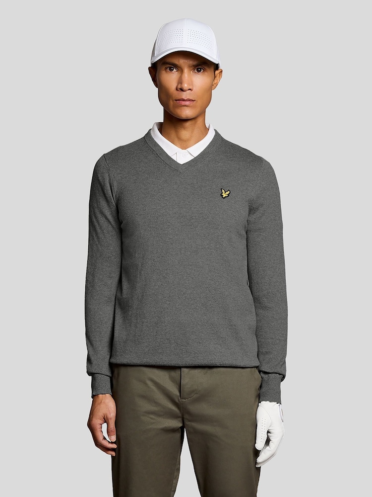 Lyle & Scott Grey Golf V-Neck Pullover Jumper - Image 1 of 6