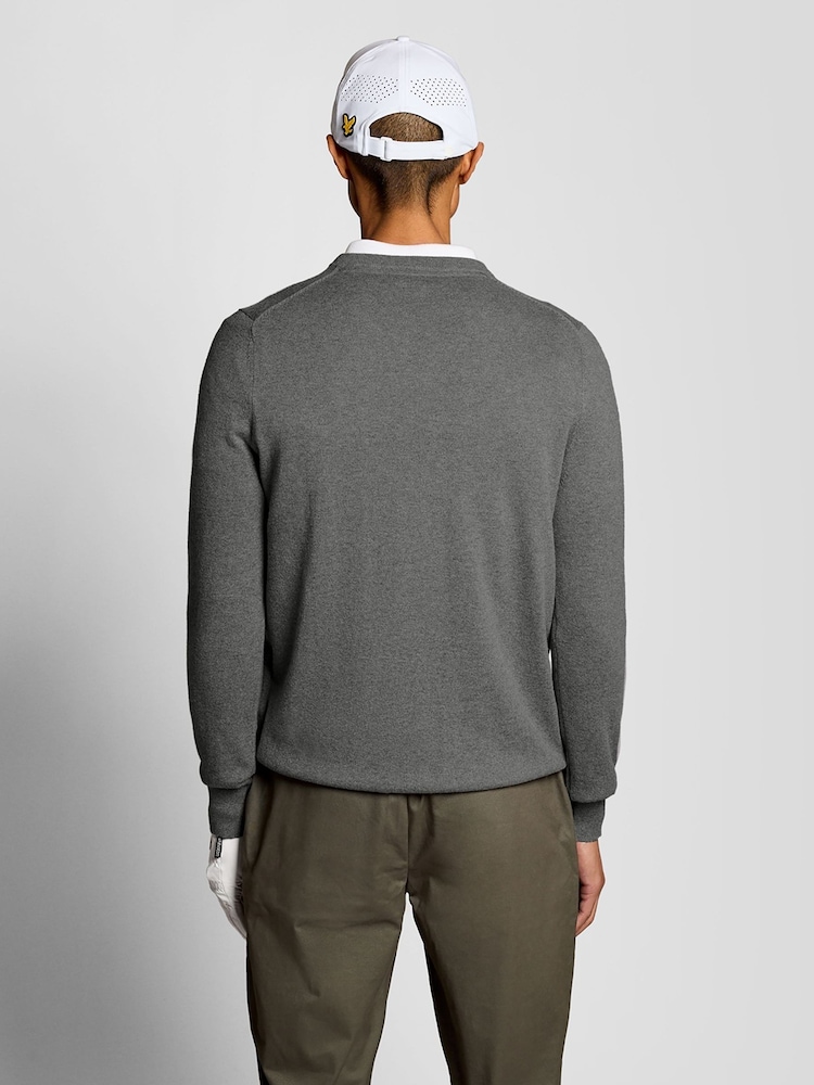 Lyle & Scott Grey Golf V-Neck Pullover Jumper - Image 2 of 6