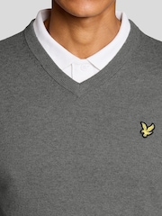Lyle & Scott Grey Golf V-Neck Pullover Jumper - Image 3 of 6