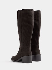 Yours Curve Brown Side Detail Block Heel Boots in Wide E Fit - Image 4 of 5