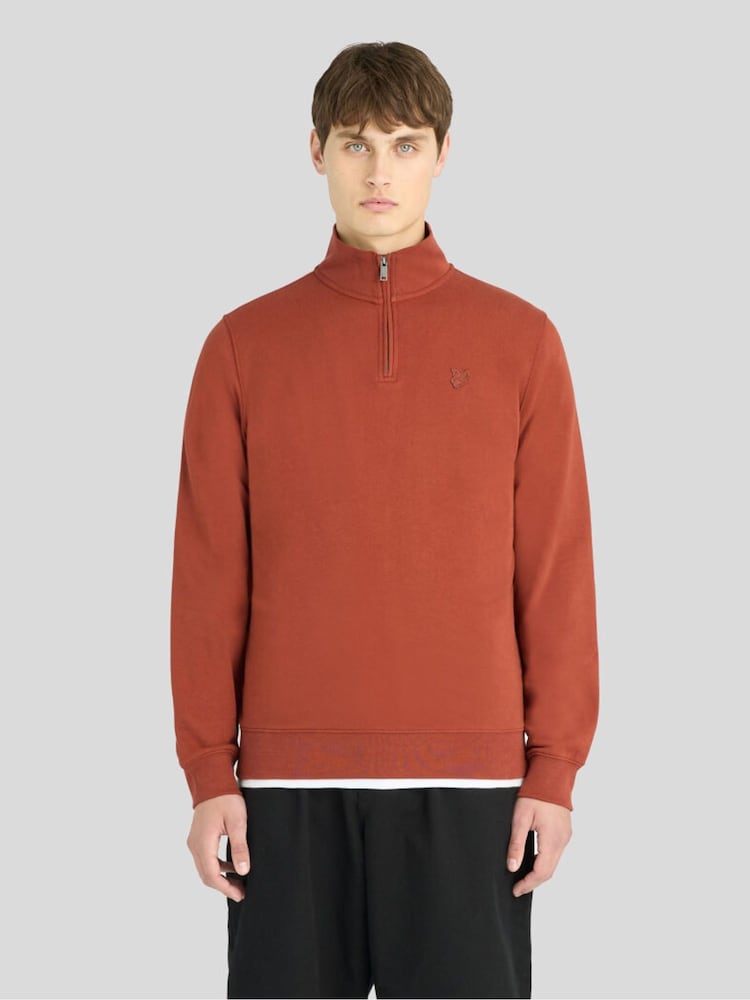 Lyle & Scott Brown Superfine Quarter Zip Sweatshirt - Image 1 of 6 Lyle & Scott Brown Superfine Quarter Zip Sweatshirt - Image 1 of 6
