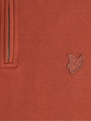 Lyle & Scott Brown Superfine Quarter Zip Sweatshirt - Image 6 of 6