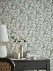 Morris & Co Linen Blush Golden Lily 10.05M Wallpaper - Image 1 of 2