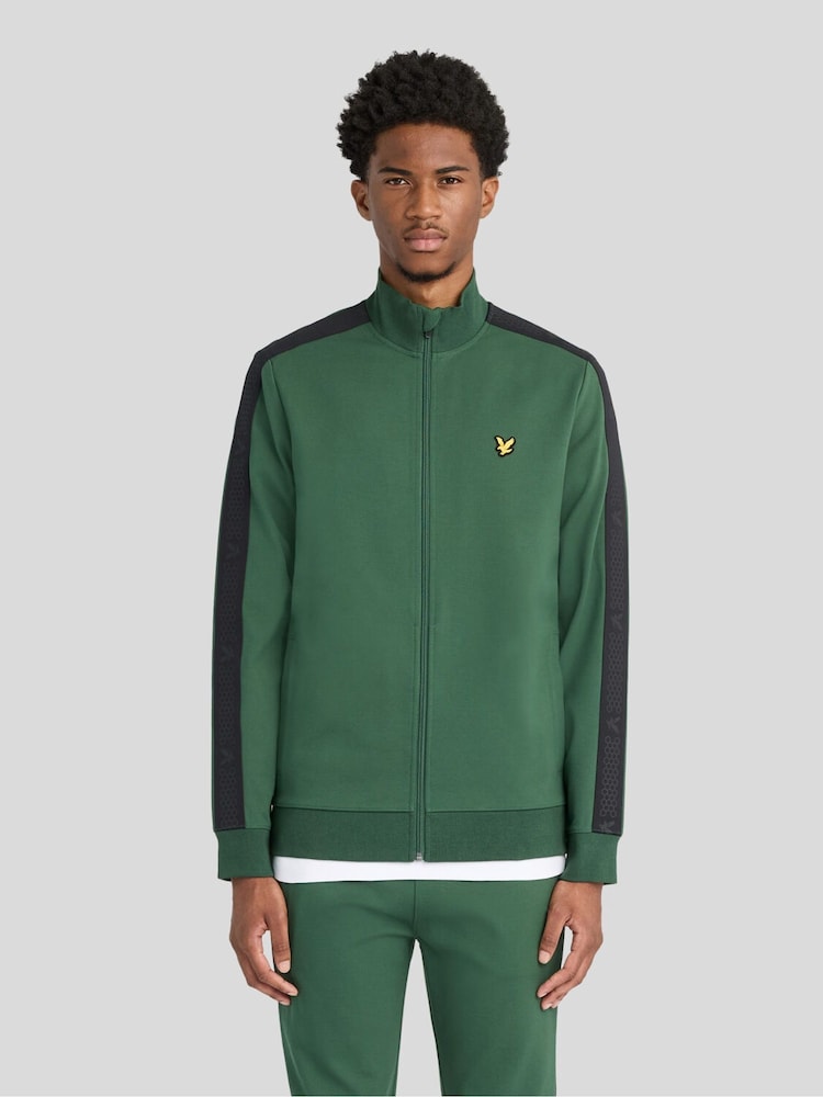 Lyle & Scott Green Padel Taped Track Jacket - Image 1 of 5 Lyle & Scott Green Padel Taped Track Jacket - Image 1 of 5